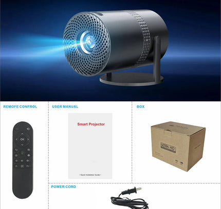 Salange P300 Mini Portable Projector - 4K 8K Video Decoding, 720P HD, Android 11, Wi-Fi, BT 5.1