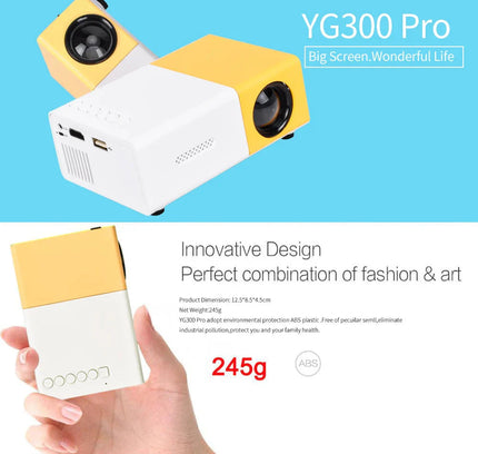 "Mini Projector – 1080P Full HD Support, Portable LED Projector, 4K Video Playback, Multiple Connectivity Options "