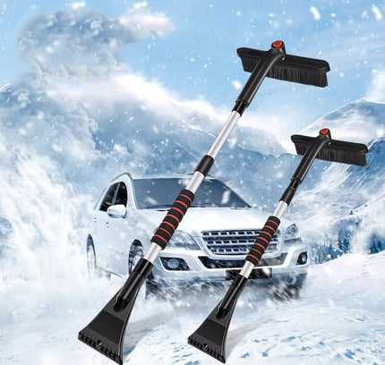 Car Multifunctional Snow Shovel Rotatable Telescopic Snow Remover Cleaning De-Icing Shovel Snow Sweeping and Defrosting Tools