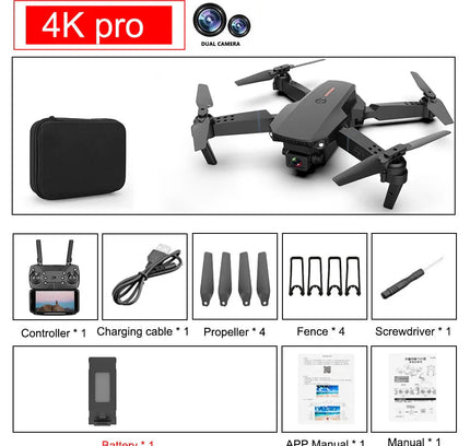 E88 Pro Foldable Quadcopter Drone - WIFI FPV, HD 4K Camera, Altitude Hold