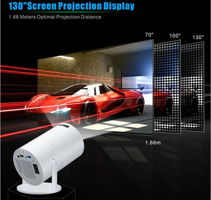 Salange P300 Mini Portable Projector - 4K 8K Video Decoding, 720P HD, Android 11, Wi-Fi, BT 5.1