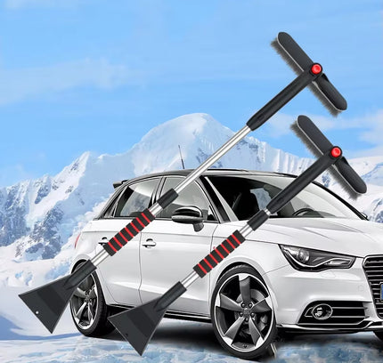 Car Multifunctional Snow Shovel Rotatable Telescopic Snow Remover Cleaning De-Icing Shovel Snow Sweeping and Defrosting Tools