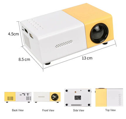 "Mini Projector – 1080P Full HD Support, Portable LED Projector, 4K Video Playback, Multiple Connectivity Options "